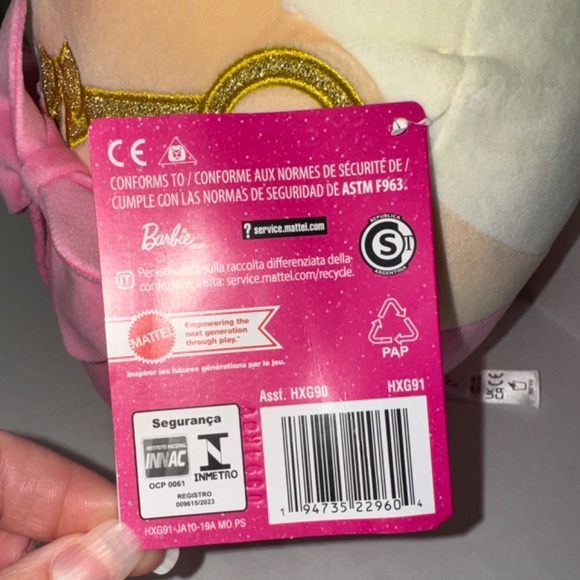 Barbie Plush "Cuutopia" w/Pony Tail, Pink Dress w/Bows NWT - Picture 7 of 7